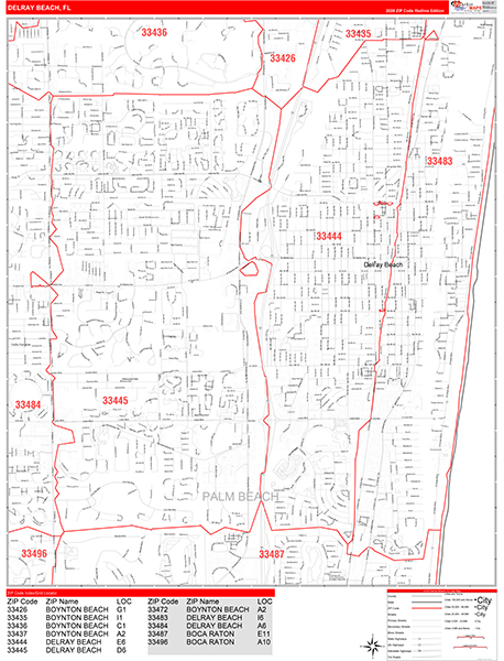 Delray Beach, FL Zip Code Map